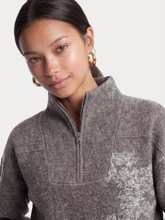 ΠΛΕΚΤΑ ONLY ONLCLARA LS HALF ZIP KNT BRACKEN/SILVER ZIP