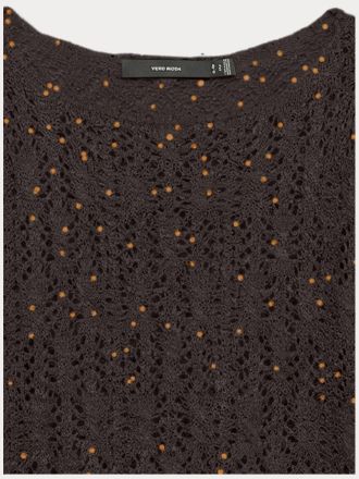 ΠΛΕΚΤΟ VERO MODA VMNEWLEILANI LS BOATNECK PULLOVER CHOCOLATE TORTE W. COBBER SEQUINS