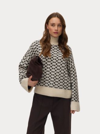 ΠΛΕΚΤΟ VERO MODA VMBIRCH LS HIGHNECK PULLOVER BF BIRCH W. CHOCOLATE TORTE