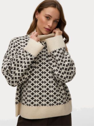 ΠΛΕΚΤΟ VERO MODA VMBIRCH LS HIGHNECK PULLOVER BF BIRCH W. CHOCOLATE TORTE