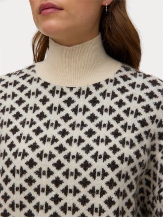 ΠΛΕΚΤΟ VERO MODA VMBIRCH LS HIGHNECK PULLOVER BF BIRCH W. CHOCOLATE TORTE