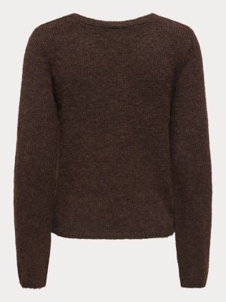 ΠΛΕΚΤΟ ONLY ONLMAGGIE LS CROSS V-NECK CC KNT COFFEE BEAN