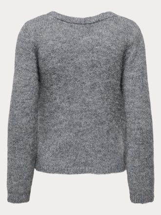 ΠΛΕΚΤΟ ONLY ONLMAGGIE LS CROSS V-NECK CC KNT MEDIUM GREY