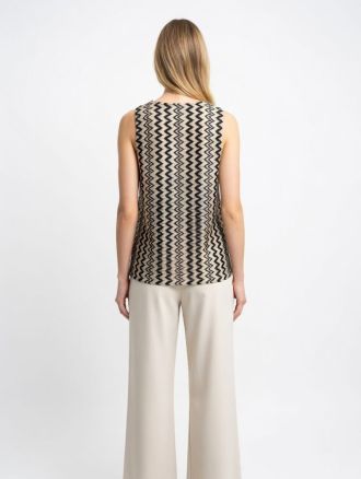 ΜΠΛΟΥΖΑ VERO MODA VIOLA SL O-NECK BLACK / BEIGE