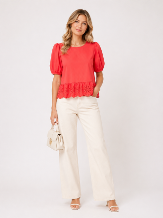 TOP VERO MODA VMFREYA 2/4 TOP WVN POINSETTIA