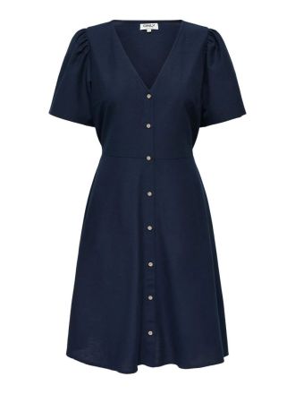 ΦΟΡΕΜΑΤΑ ONLY 15317914 ONLVITA LIFE S/S SHORT DRESS NOOS WVN ΣΚΟΥΡΟ ΜΠΛΕ