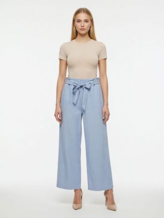 ΠΑΝΤΕΛΟΝΙ VERO MODA NORMA HW PAPERBAG CHAMBRAY CULOTTE LIGHT BLUE