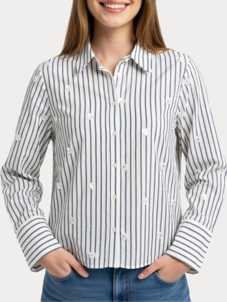 ΠΟΥΚΑΜΙΣΟ VERO MODA VMLEILA LS LOOSE SHORT SHIRT WVN SNOW WHITE