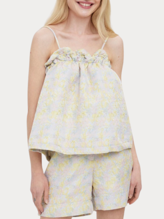 TOP VERO MODA VMNOVA SMOCK SINGLET SB4 ECRU