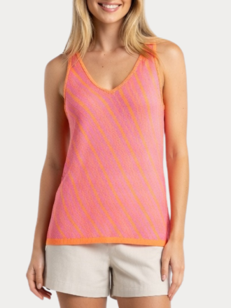 TOP ONLY ONLINEZ SL V-NECK KNT PINK