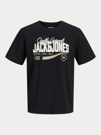 T-SHIRT JACK&JONES JJELOGO TEE SS O-NECK 2 COL BLACK (PLUS SIZE)