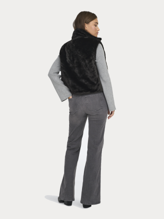 ΓΟΥΝΑ ONLY ONLDANA FAUX FUR REV.WAISTCOAT OTW CC BLACK