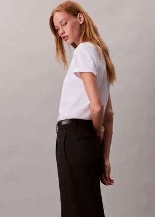 TOP CALVIN KLEIN LV047D873G-YAF SS CLASSIC FOIL MONOLOGO TEE OLD BRIGHT WHITE