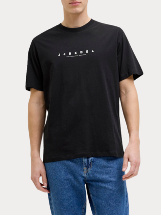 T-SHIRT JACK & JONES JREBROCKY LOGO TEE SS CREW NECK BLACK
