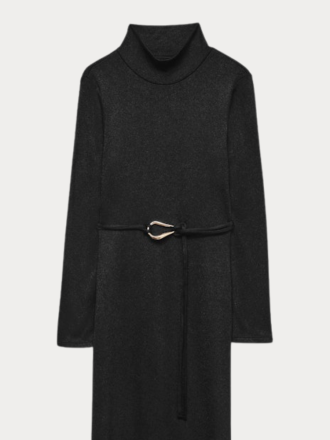 ΦΟΡΕΜΑ VERO MODA LOUISA LS HIGH NECK 7/8 DRESS BLACK