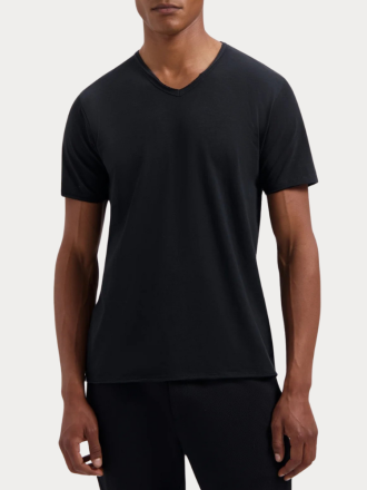 T-SHIRT DSTREZZED DS_STEWART SLUB JERSEY V-NECK BLACK