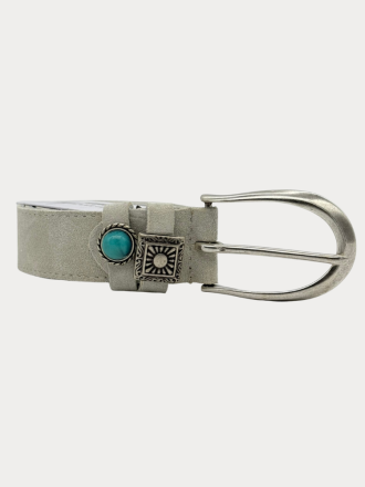 ΖΩΝΗ NINO VENTURI LEATHER SUEDE ECRU
