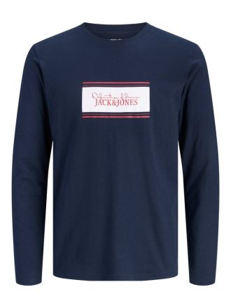 LONG SLEEVE JACK&JONES JJBUSTER TEE LS CREW NECK BTS NAVY BLAZER