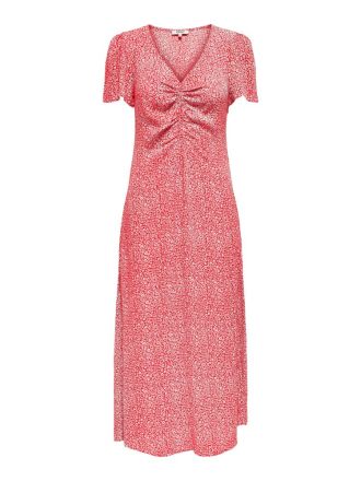 ΦΟΡΕΜΑ ONLY ANCONA SS V-NECK DRESS MOCH WVN HIGH RISK RED