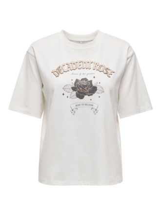 T-SHIRT ONLY LANA S/S PRINT TOP BOX CLOUD DANCER