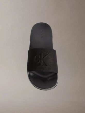POOL SLIDES CALVIN KLEIN MONOGRAM BLACK