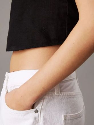 TOP CALVIN KLEIN SOFT TWILL LINEN CK BLACK