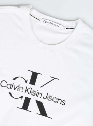 T-SHIRT CALVIN KLEIN DISRUPTED OUTLINE MONOLOGO BRIGHT WHITE
