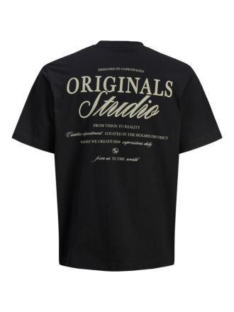 T-SHIRT JACK&JONES JORNORREBRO TYPO TEE BLACK (PLUS SIZE)