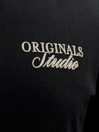 T-SHIRT JACK&JONES JORNORREBRO TYPO TEE BLACK (PLUS SIZE)