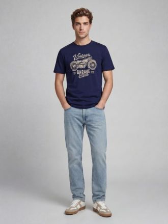 T-SHIRT JACK&JONES JREBMARIO SS TEE NAVY BLAZER