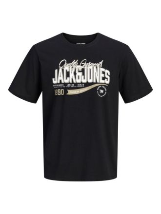 T-SHIRT JACK&JONES JJELOGO TEE SS O-NECK 2 COL BLACK (PLUS SIZE)