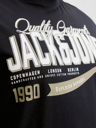 T-SHIRT JACK&JONES JJELOGO TEE SS O-NECK 2 COL BLACK (PLUS SIZE)