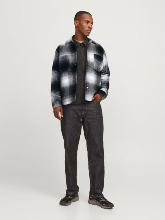 OVERSHIRT JACK&JONES JCOHELVETICA WINTER PADDED SHIRT JACKET BLACK GREY