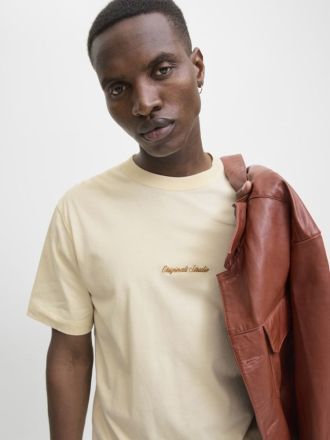 T-SHIRT JACK & JONES JORNORREBRO EMB TEE SS CREW NECK ANTIQUE WHITE