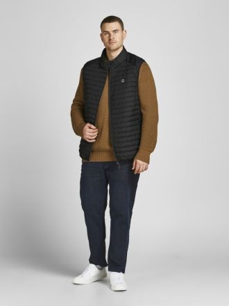 ΑΜΑΝΙΚΟ ΜΠΟΥΦΑΝ JACK&JONES 12205347 JJEMULTI BODYWARMER COLLAR NOOS PLS BLACK (PLUS SIZE)