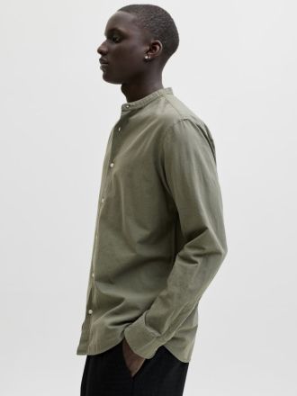ΠΟΥΚΑΜΙΣΟ JACK & JONES JJEBREEZE LINEN BLEND BAND DUSTY OLIVE