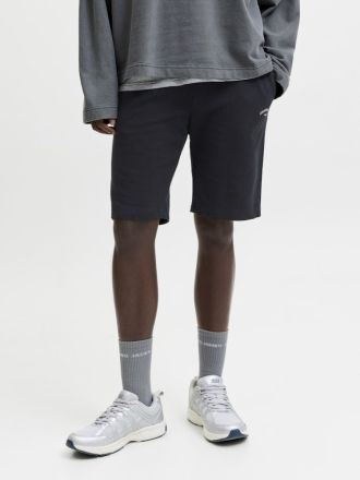 SHORTS ΦΟΡΜΕΣ JACK&JONES JPSTGORDON COLLEGE SWEAT SHORTS MID ΜΑΥΡΟ