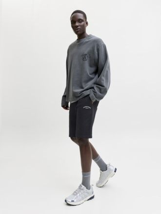 SHORTS ΦΟΡΜΕΣ JACK&JONES JPSTGORDON COLLEGE SWEAT SHORTS MID ΜΑΥΡΟ
