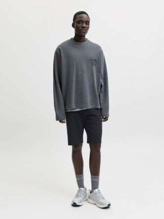 SHORTS ΦΟΡΜΕΣ JACK&JONES JPSTGORDON COLLEGE SWEAT SHORTS MID ΜΑΥΡΟ