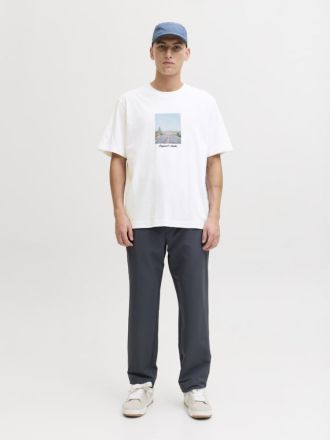 T-SHIRT JACK&JONES 12291022 JORNORREBRO PHOTO TEE SS CREW NECK LN ΛΕΥΚΟ