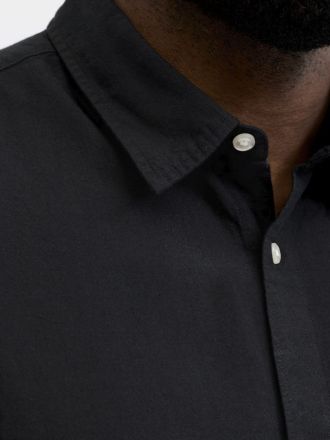SHORT SLEEVE JACK&JONES JJEBREEZE LINEN BLEND SHIRT S/S SN PLS BLACK (PLUS SIZE)