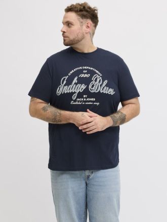 T-SHIRT JACK&JONES JJEDENVER GRAPHIC TEE SS O-NECK SN PLS NAVY BLAZER (PLUS SIZE)