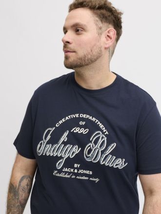 T-SHIRT JACK&JONES JJEDENVER GRAPHIC TEE SS O-NECK SN PLS NAVY BLAZER (PLUS SIZE)