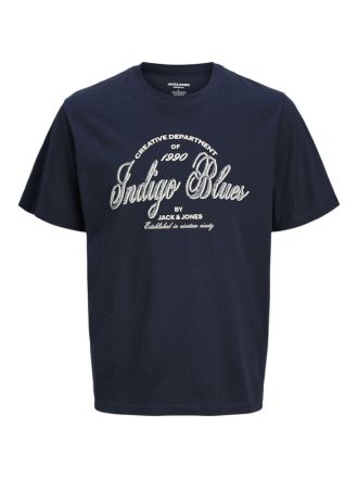 T-SHIRT JACK&JONES JJEDENVER GRAPHIC TEE SS O-NECK SN PLS NAVY BLAZER (PLUS SIZE)