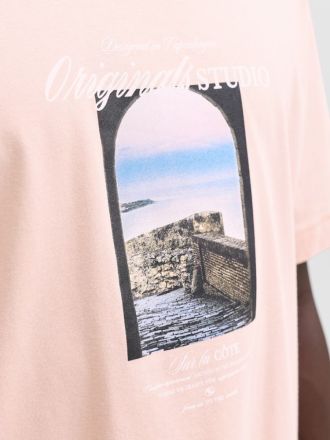 T-SHIRT JACK&JONES JORNORREBRO PHOTO TEE SS CREW NECK LN ΡΟΖ