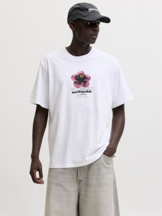 T-SHIRT JACK&JONES JCOMARINA FRONT PRINT TEE SS CREW NECK BRIGHT WHITE