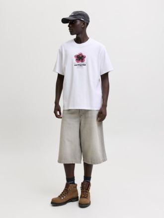 T-SHIRT JACK&JONES JCOMARINA FRONT PRINT TEE SS CREW NECK BRIGHT WHITE