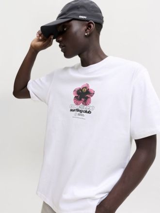 T-SHIRT JACK&JONES JCOMARINA FRONT PRINT TEE SS CREW NECK BRIGHT WHITE