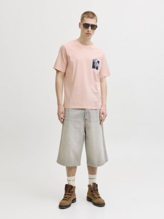 T-SHIRT JACK & JONES JORMONTAUK CHESTIE TEE SS CREW NECK PEACH MELBA
