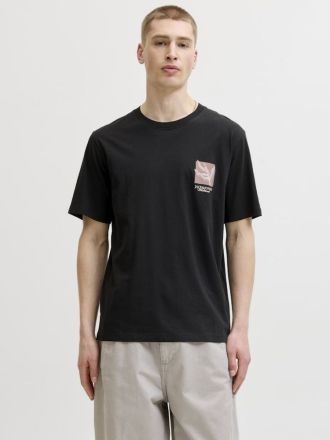 T-SHIRT JACK & JONES JORMONTAUK CHESTIE TEE SS CREW NECK BLACK